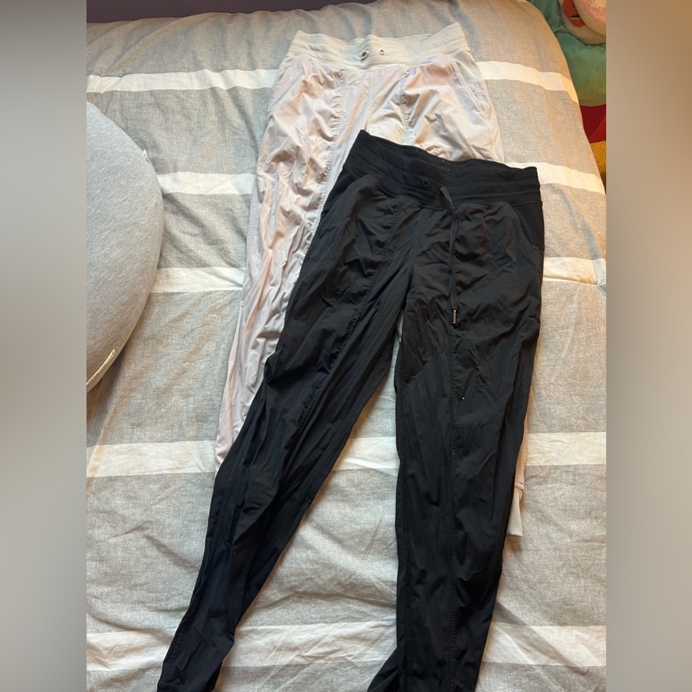 Lululemon Dance Studio Joggers Black and Cream, Size 6